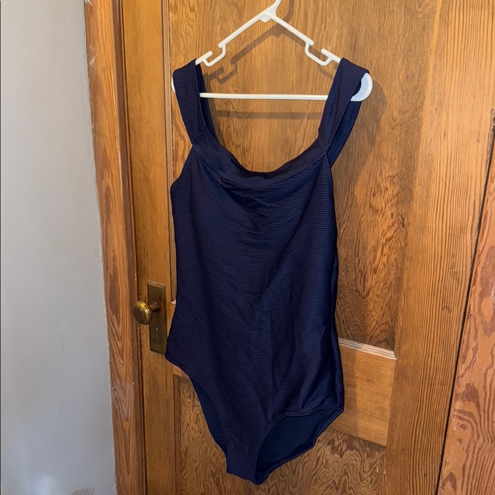 Old navy navy blue ribbed one piece swim